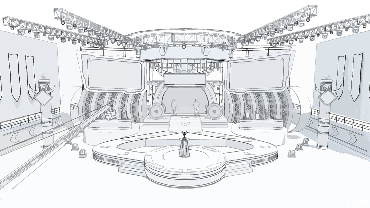 qq飞车手游全国车队公开赛s2电竞舞美设计