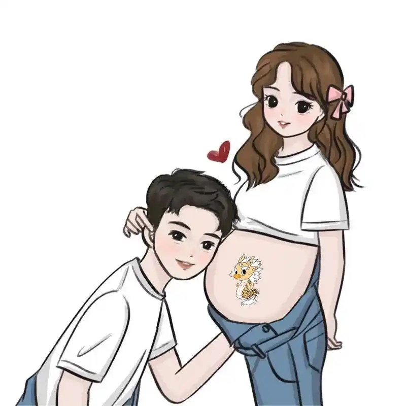 孕妇卡通图.#孕妇情侣头像 #孕妇 #孕妇卡通头像 #孕妈卡 - 抖音