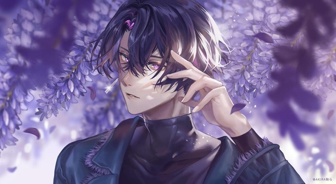 紫藤,男生,帅气,4k高清动漫壁纸