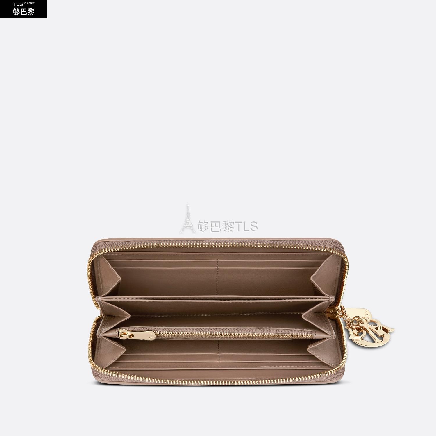 【包邮包税】 dior迪奥 21年春夏 女士 钱包 钱包-暖灰褐色羊皮革藤 s