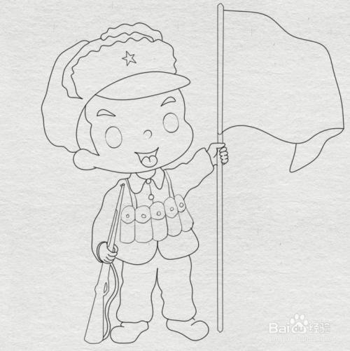 儿童简笔画军人儿童简笔画军人全身八路军战士简笔画八路军战士简笔画