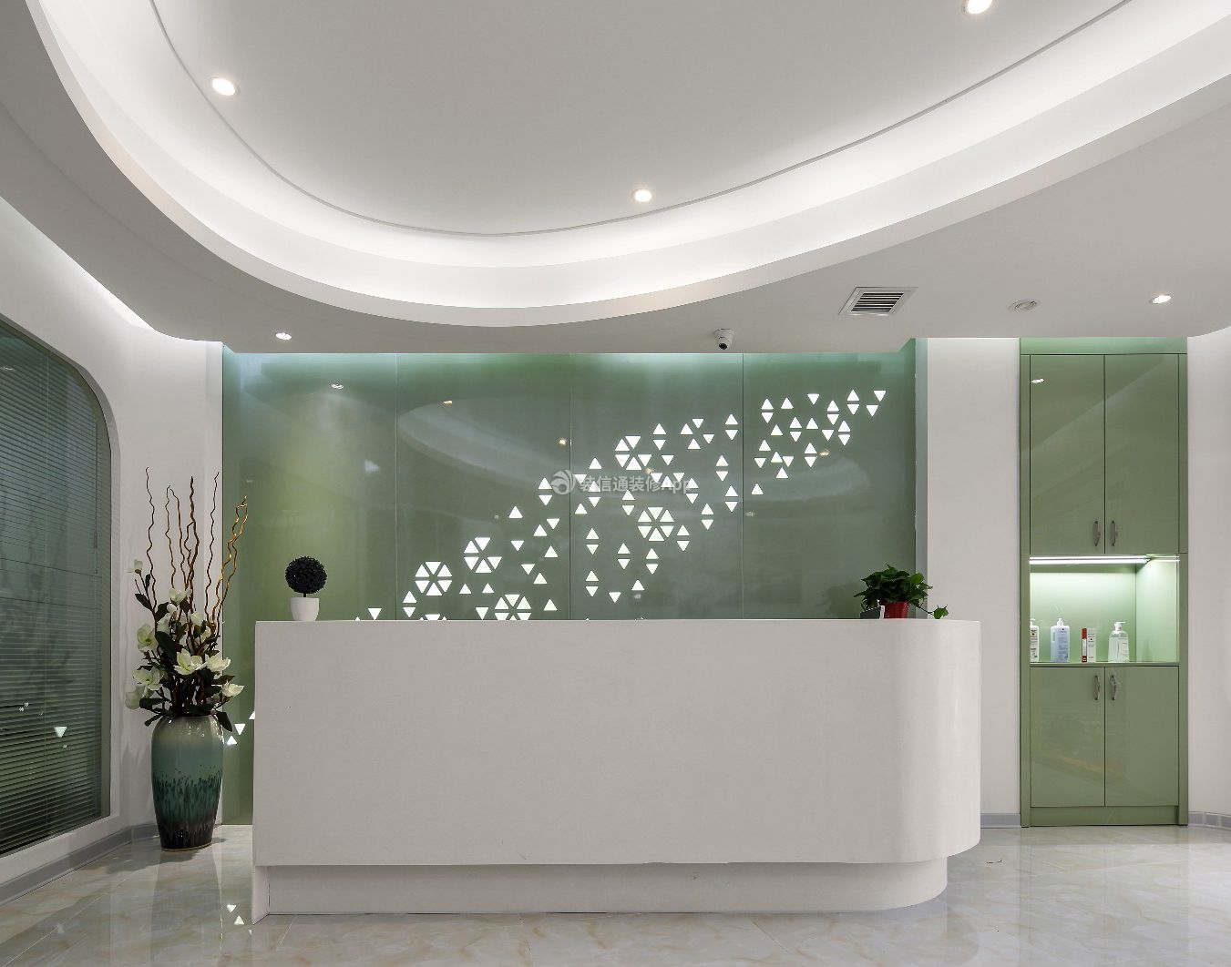 现代简约风格美容院前台装修效果图2022