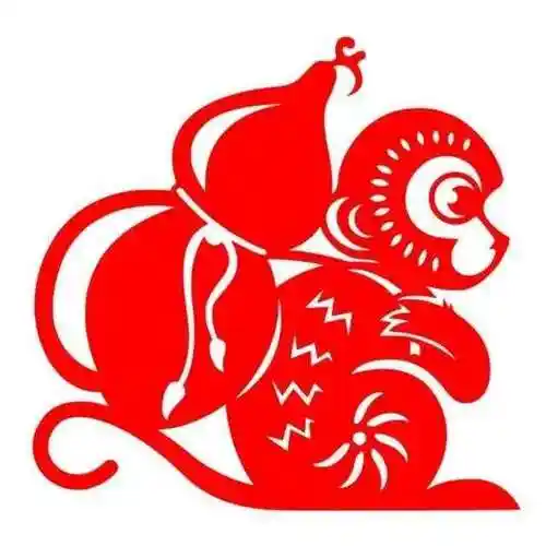 十二生肖剪纸纹样(猴鸡狗猪)