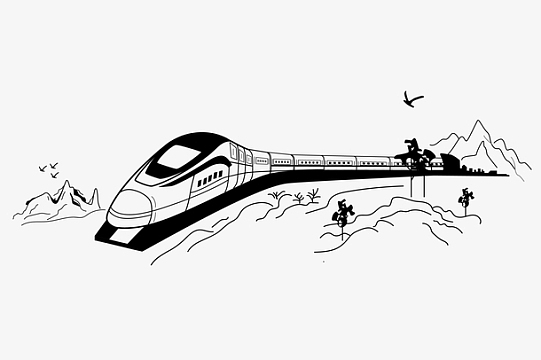 火车动车高铁线条剪影
