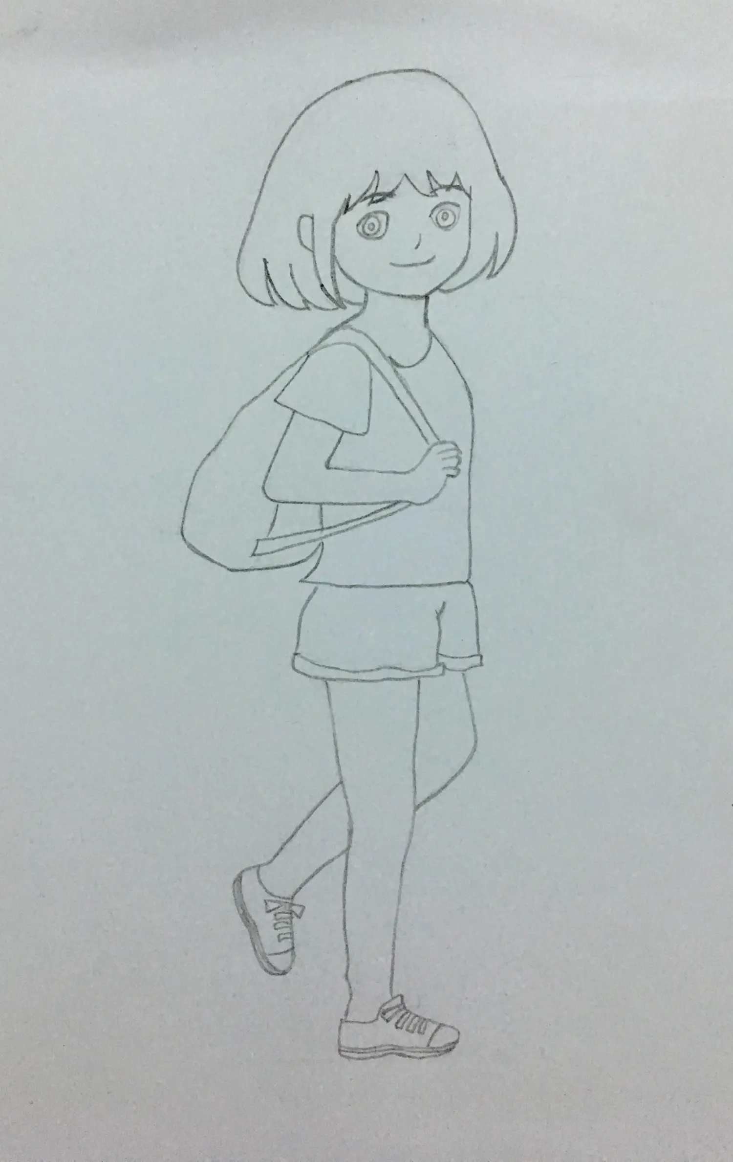 我要学画画 | 背包侧面全身小女孩