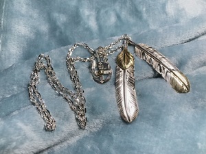 高桥吾郎羽毛项链goros日本高桥goros男士潮牌日系925纯银吊坠