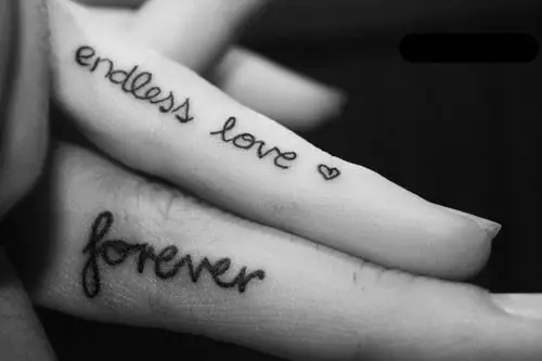 非主流情侣手臂英文纹身图集