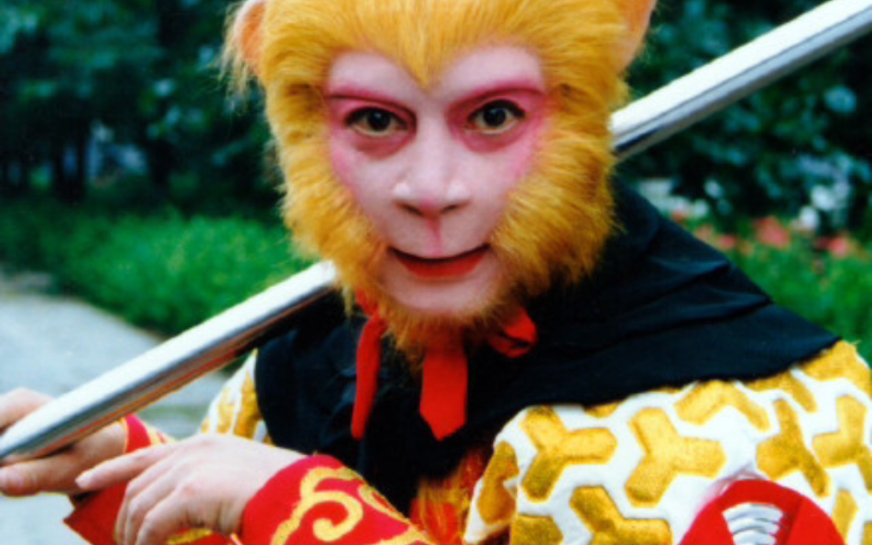 《西游记续集》的试妆照,孙悟空面具比例不对,唐僧唇色居然是正常的