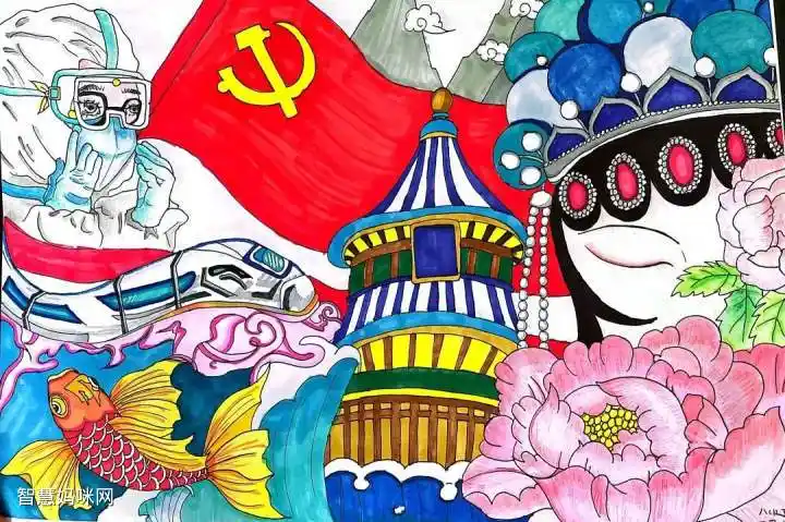 用拳拳赤子心和实际行动庆祝建团百年传承红色精神绘画作品-图1