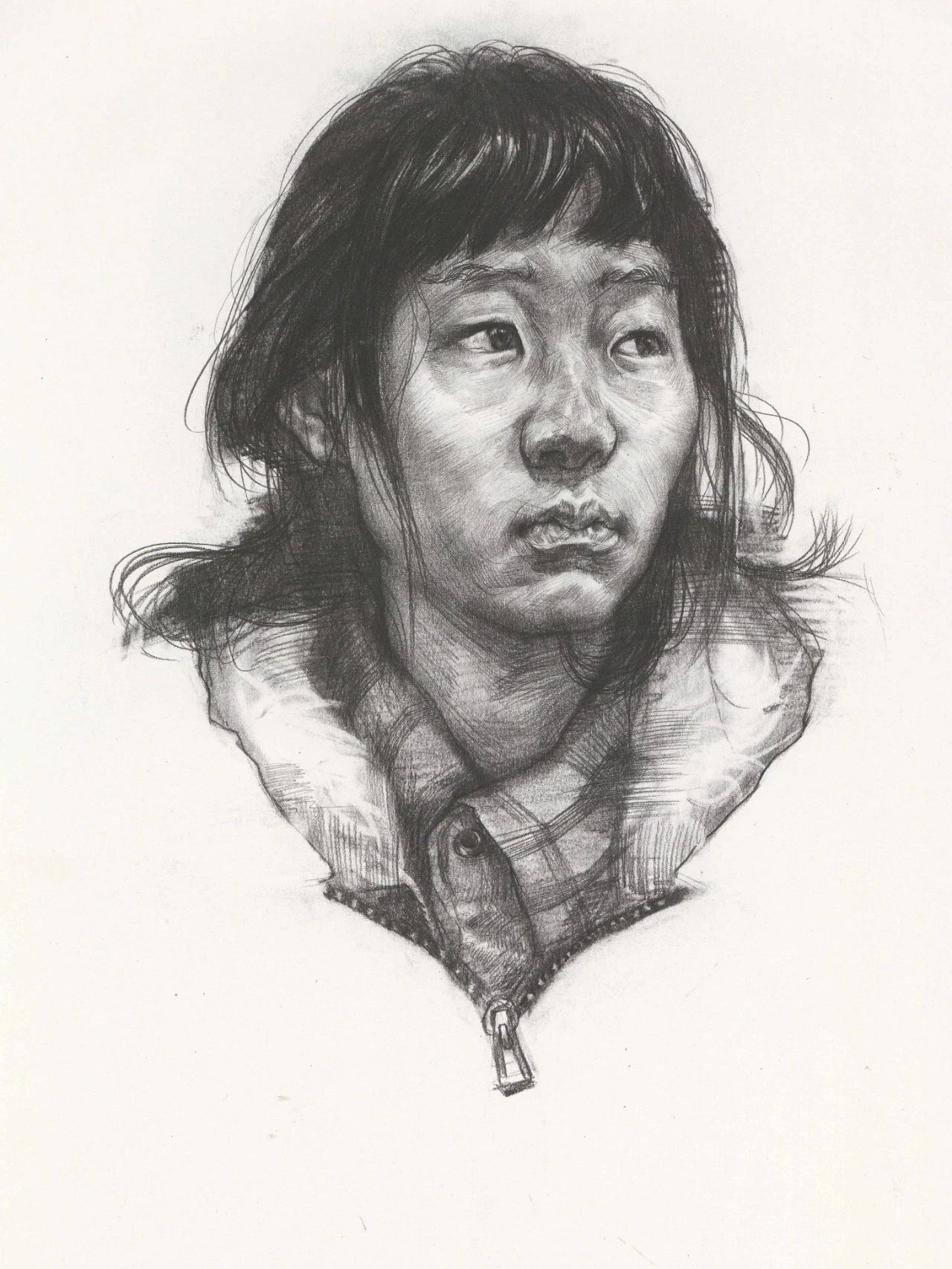 素描头像真人模特写生,考试时间3小时,4开纸张.