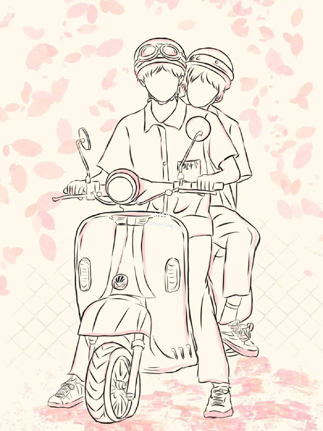 文轩一起等雨停sv线稿