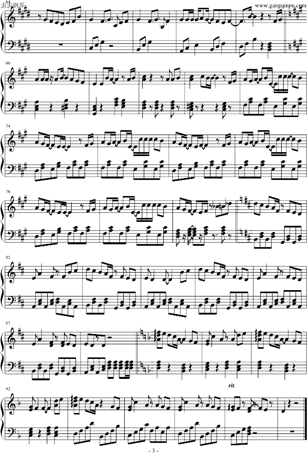 钢琴谱 美丽拍档