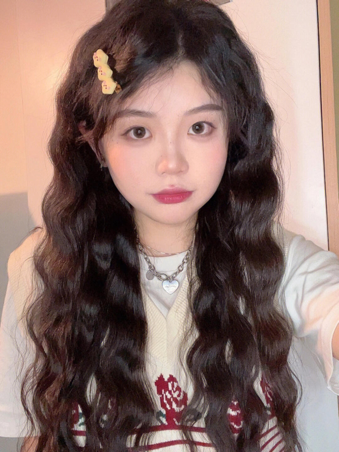 中长发女生这样烫真的太美了烫一次美半年