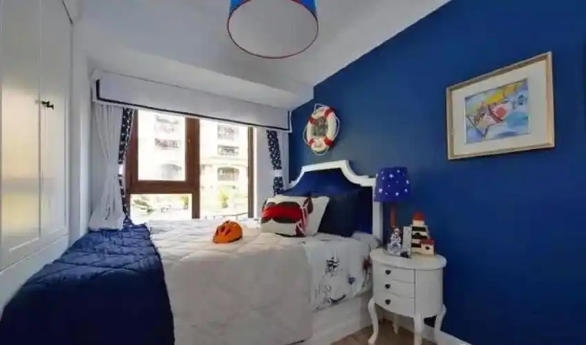 孔雀蓝墙面装修效果图4款蓝色系家居风告漆颜色配色设计图