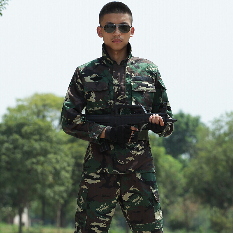 hoscene新式07猎人迷彩服套装男特种兵军装作训服数码迷彩特战服军迷