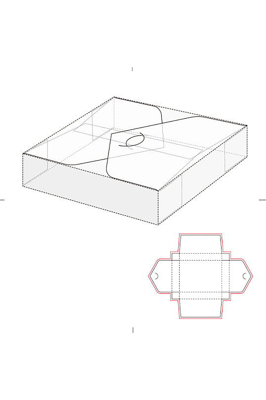 ai包装盒刀版图设计盒型展开图模切刀模刀线模板