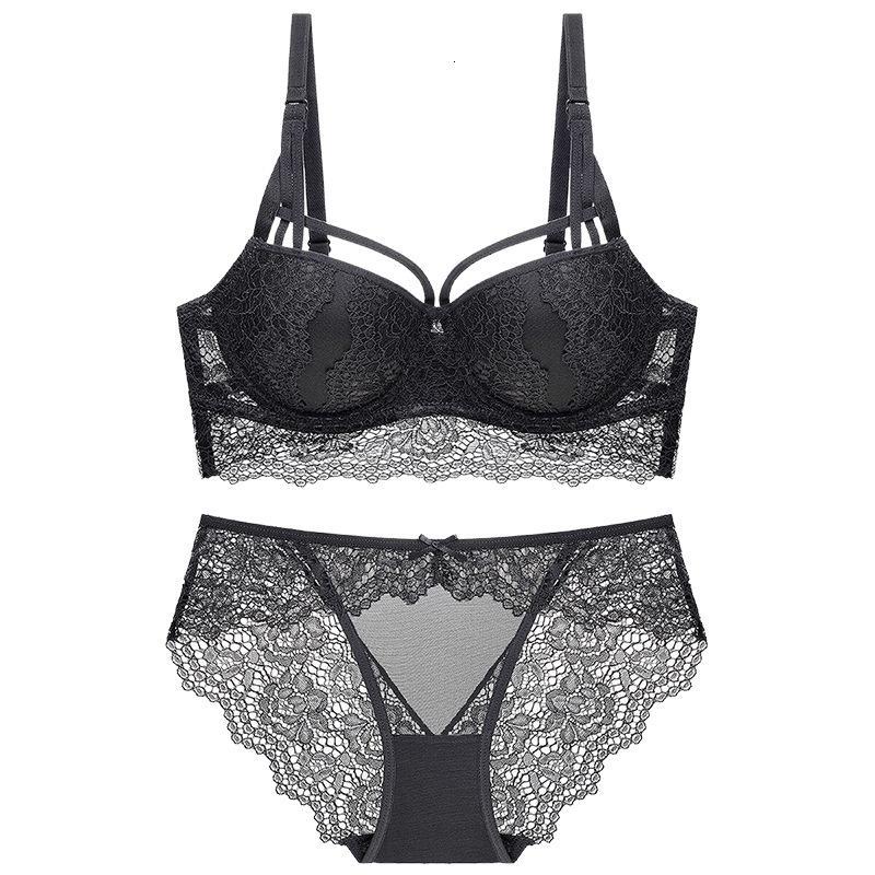 紫曼羽(zimanyu)2019新款小胸聚拢蕾丝文胸套装性感女士内衣视频介绍_