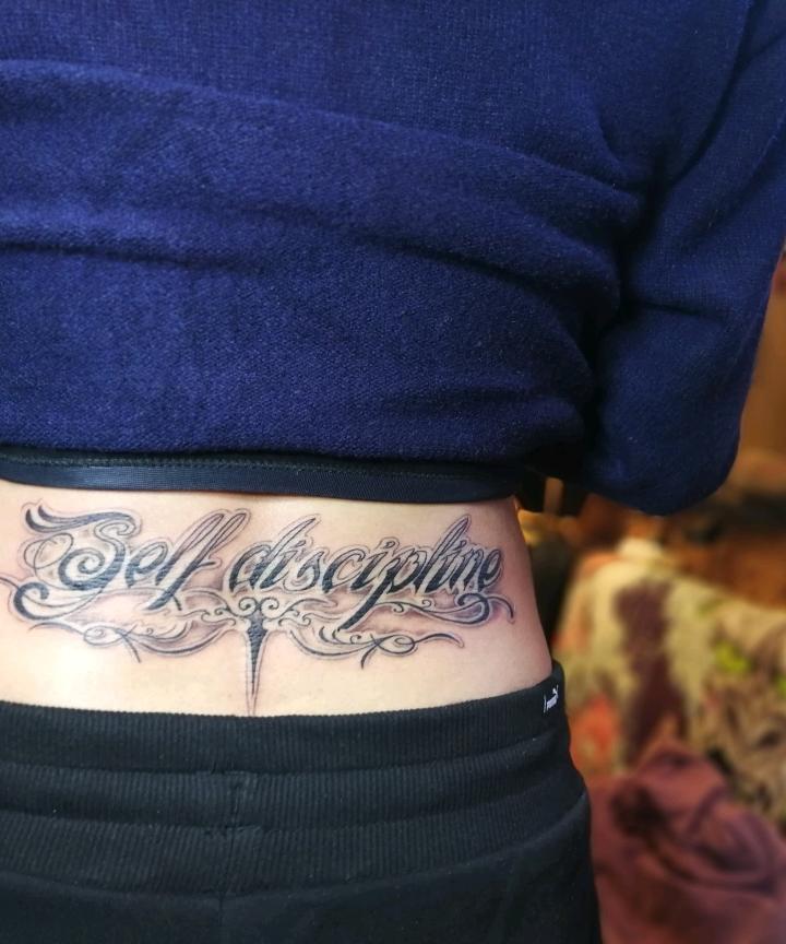 花体,英文自律_纹身图案手稿图片_坤刺靑师的纹身作品集