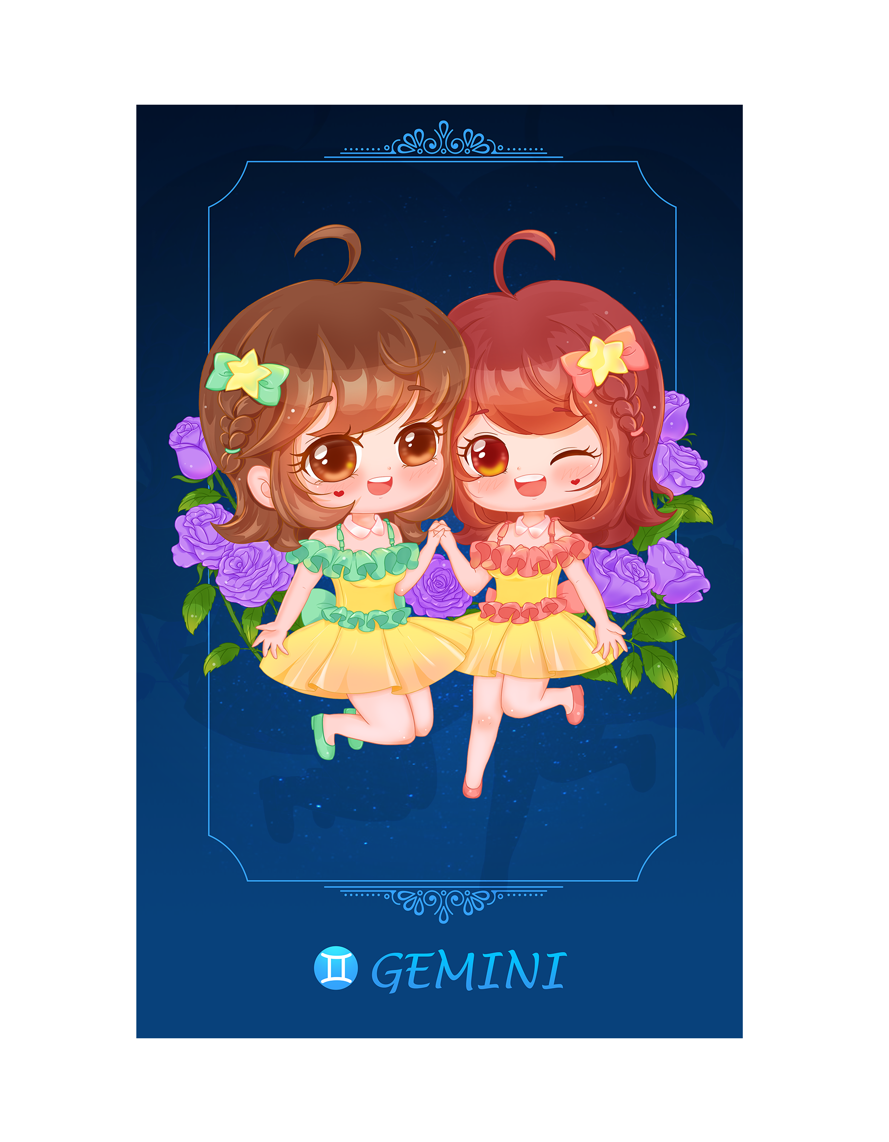 《12星座小姐姐q版形象》