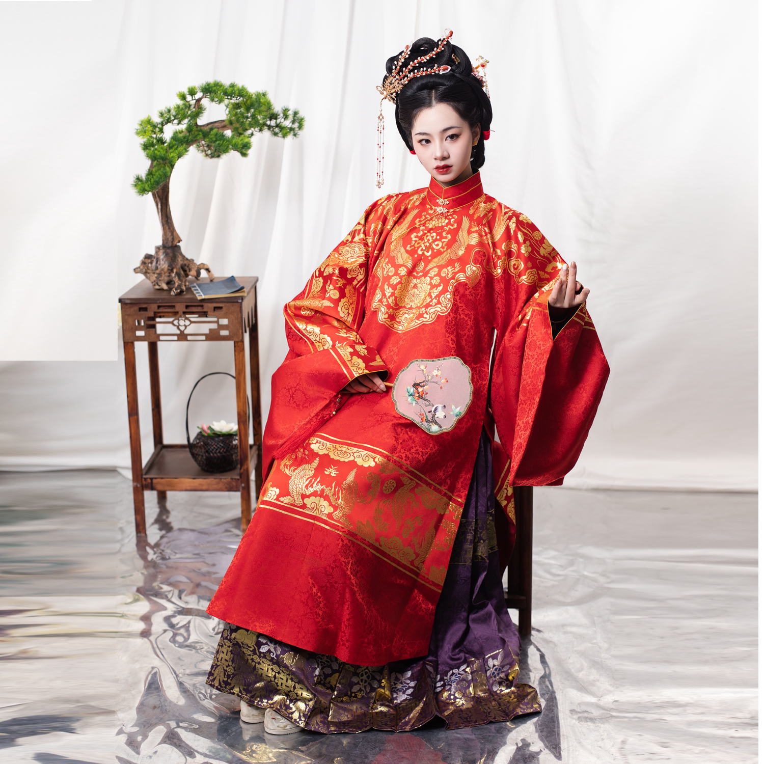 子衣明堂【凤歌鸾舞】原创品牌汉服织金明制竖领长袄特价春季现货